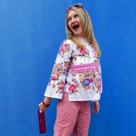 Sakura Floral Nehru Jacket (S/M) - Picture 1 of 10